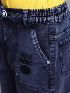 V-Mart Boys Typography Printed Cotton Denim Shorts