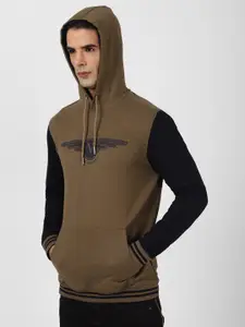 Van Heusen Sport Colourblocked Hooded Pullover Sweatshirt