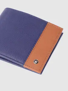 Louis Philippe Men Colourblocked Leather Two Fold Wallet