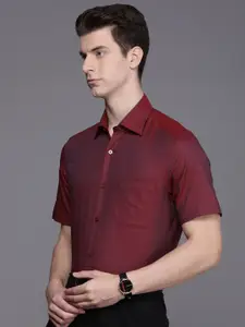 Louis Philippe Pure Cotton Self Design Classic Fit Textured Formal Shirt