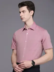 Louis Philippe Classic Fit Geometric Printed Pure Cotton Formal Shirt