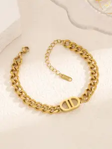 MYKI Cubic Zirconia Gold-Plated Link Bracelet