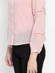 SHAYE Smart Mandarin Collar Casual Shirt Comes With Cami
