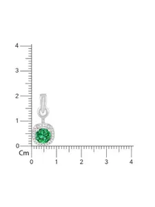 GIVA 925 Sterling Silver-Plated Green Galaxy Pendant With Link Chain