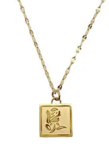 MYKI Gold-Plated Rose Pendant With Chain