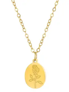 MYKI Gold-Plated Sweet Rose Pendant With Chain