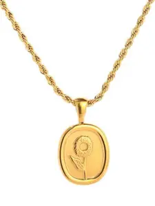 MYKI Gold-Plated Sunflower Pendant With Chain