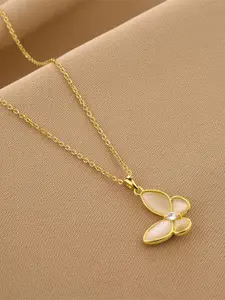 MYKI Gold-Plated CZ Studded Pendant