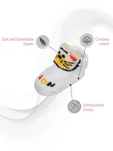 Yellow Bee Boys Pack Of 2 Printed Cotton Ankle-Length Socks