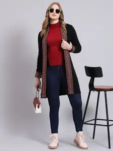 Monte Carlo Floral Self Design Woollen Front-Open Sweaters