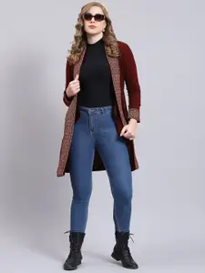 Monte Carlo Ethnic Printed Longline Front-Open Sweaters