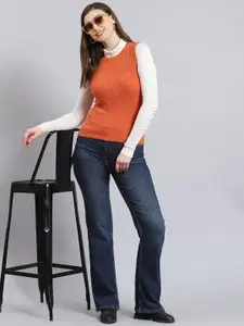 Monte Carlo Ribbed Round Neck Sleeveless Pullover Sweater