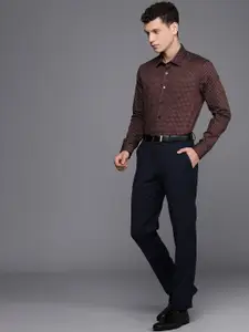 Louis Philippe Pure Cotton Slim Fit Opaque Printed Formal Shirt