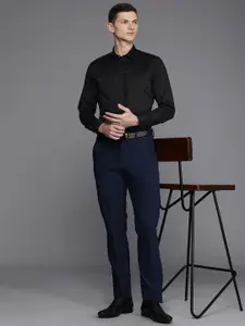 Louis Philippe Solid Slim Fit Pure Cotton Formal Shirt With Embellished Detail