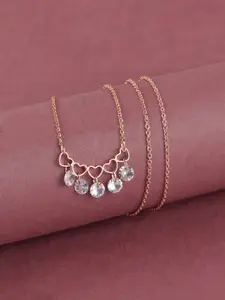 Mirana Rose Gold-Plated CZ Studded Pendant