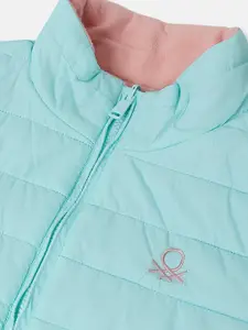 United Colors of Benetton Boys Mock Collar Regular Fit Reversible Padded Jacket