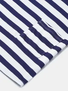 Jockey Girls Super Combed Cotton Striped Relaxed Fit Round Neck Knee Length Dress-AG72