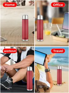 Pexpo Flamingo Red Solid Flask Water Bottle 500ml