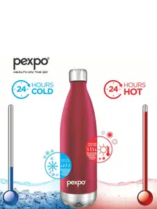 Pexpo Electro Red Thermosteel ISI Certified 24 Hrs Hot Flask Water Bottle 750ml