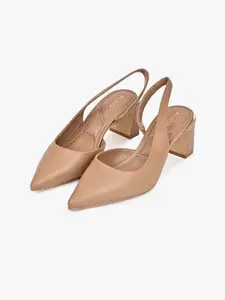 ALDO CRULLINA Pointed Toe Work Block Pumps With Backstrap
