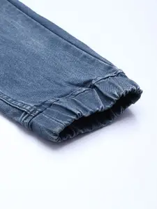 WROGN Men Mid Rise Jogger Mildly Distressed Light Fade Stretchable Jeans