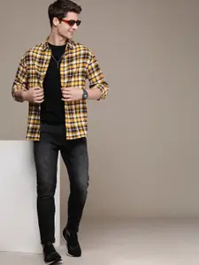 WROGN Men Pure Cotton Tartan Checks Casual Shirt