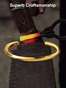 MEENAZ Boys Oxidised Gold-Plated Kada Bracelet