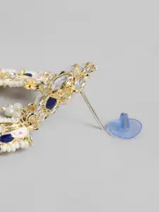 Peora Women Gold-Plated Kundan Studded Dangle Earrings & Maangtikka Set