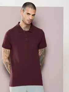 Kook N Keech Men Solid Regular Fit Polo Collar T-shirt