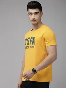 U.S. Polo Assn. Men Brand Logo Printed Pure Cotton Slim Fit T-shirt