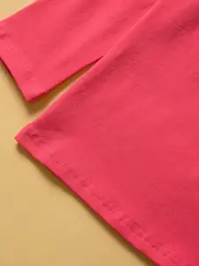 StyleCast Girls Pink Printed T-shirt With Palazzos