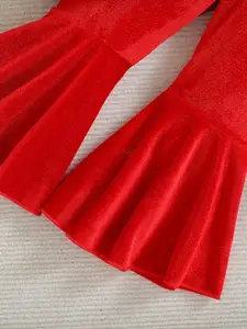 StyleCast Girls White & Red Conversational Printed T-shirt With Flared Trousers