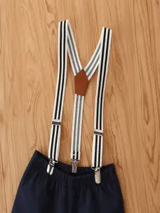 StyleCast Boys Pink Checked Shirt With Short & Suspender