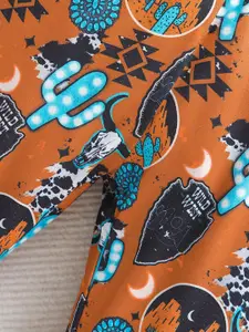 StyleCast Girls Brown Printed Top With Palazzos