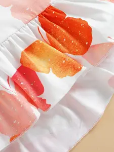 StyleCast Girls White Conversational Printed Top with Shorts