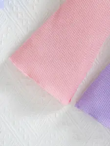 StyleCast Girls Purple Colourblocked Round Neck Top with Trousers