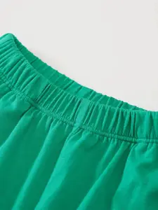 StyleCast Boys Green Printed Pure Cotton T-shirt With Shorts