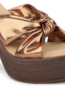 Inc 5 Textured Open Toe Platform Heels