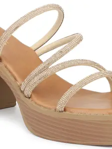 Inc 5 Embellished Open Toe Platform Heels