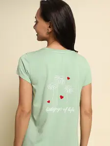 Van Heusen Typography Printed Round Neck T-shirt Nightdress