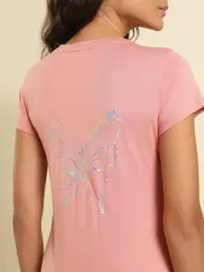 Van Heusen Typography Printed Round Neck T-shirt Nightdress