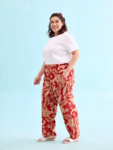 Go Colors Women Plus Size Printed Lounge Pants