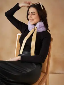 InWeave Women Mauve Self Design Acrylic Scarf