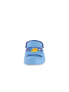 Yellow Bee Boys Blue Printed Rubber Sliders