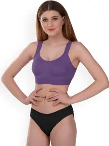 PIBU Pack Of 2 Cotton Bras With Briefs