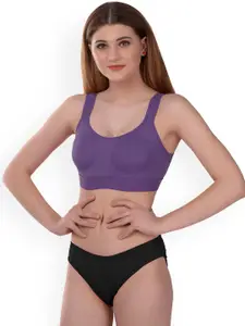 PIBU Pack Of 2 Cotton Bras With Briefs