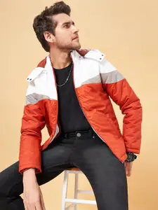 YU by Pantaloons Colourblocked Hooded Bomber Jacket