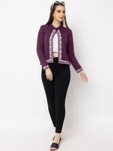 KEIKO Floral Embrodered Acrylic Ethnic Shrug