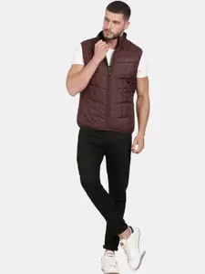 t-base Mock Collar Windcheater Sleeveless Padded Jacket