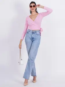 SIGHTBOMB Tie Ups Cotton Wrap Crop Top